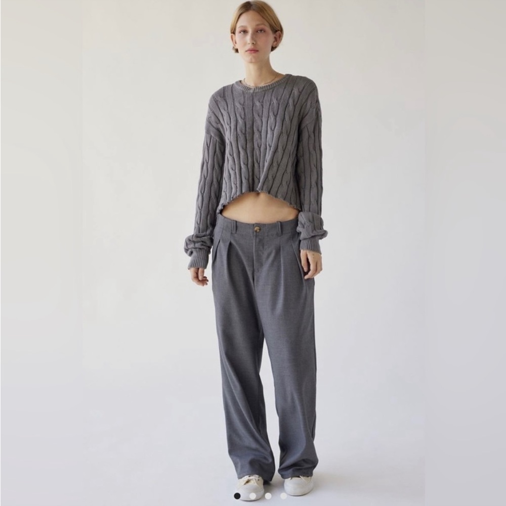 Urban Outfitters Wide Leg trousers pleat front baggy style pant womens 8 gray